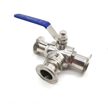 Stainless Steel Sanitary Butt Weld Thread Three Way Clamp End Ball Valve